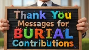 thank you message for burial contribution