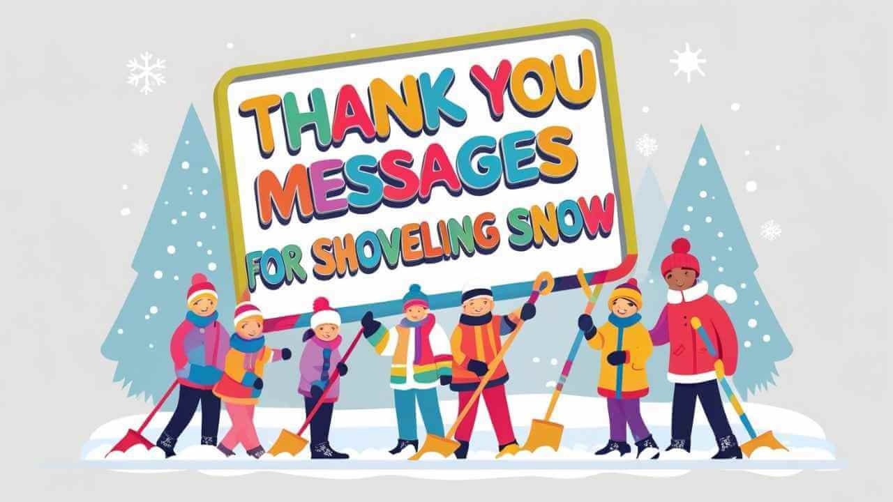 thank you messages for shoveling snow