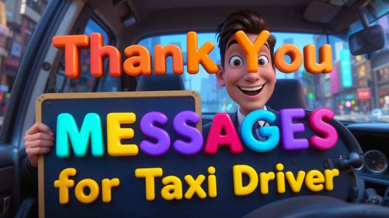 thank you message for taxi driver