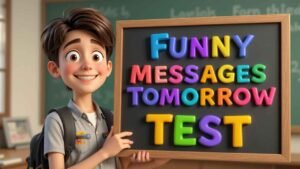 funny messages for tomorrow test