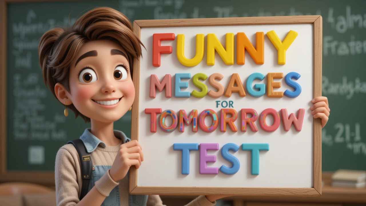 funny messages for tomorrow test